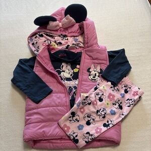 Disney Toddler Girls Minnie Mouse 3-pc. Pant/Top/Vest Outfit Size 5T Vacation